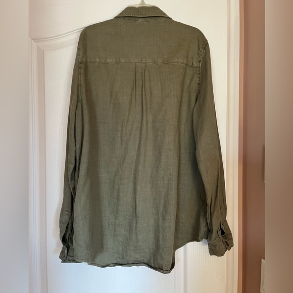 Level 99 Lenin Green Blouse Relaxed Fit - Picture 2 of 5